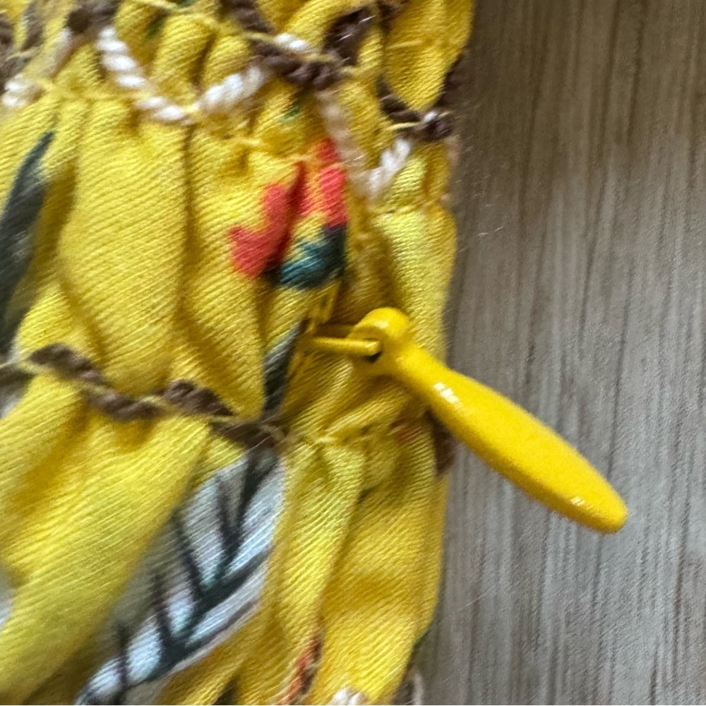 FARM RIO Anthropologie Bria Floral Off-Shoulder Yellow Dress Size XS - Picture 5 of 8
